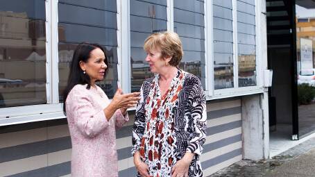 Member for Barton Linda Burney with Jenny McKay outside the Blue Shield Specialist Medical Centre in Kogarah.